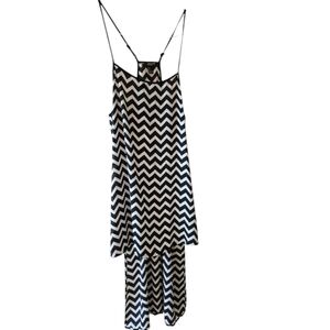Forever 21 Black and White Chevron High-Low Dress